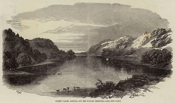 Churnet Valley Railway, and the Rudyard Reservoir (engraving)