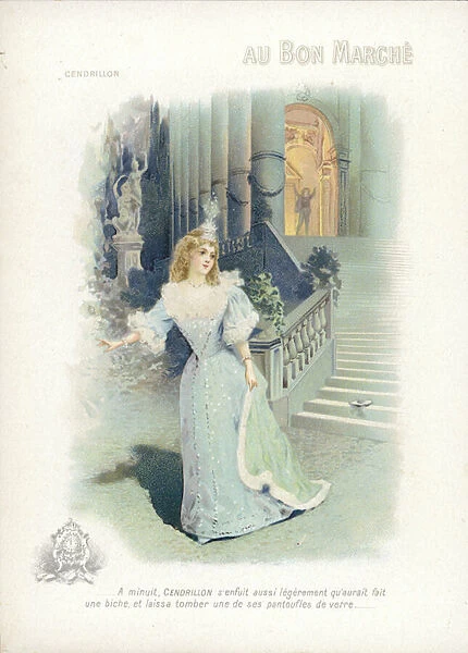 Cinderella fleeing the Ball (chromolitho)