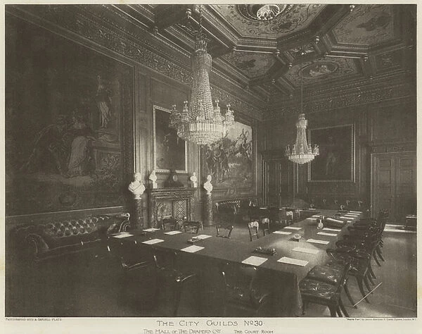 The City Guilds No 30, The Hall of the Drapers Co, The Court Room (b  /  w photo)