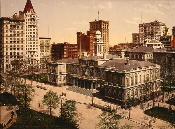 City Hall, New York City, USA, c. 1900 (photochrom)