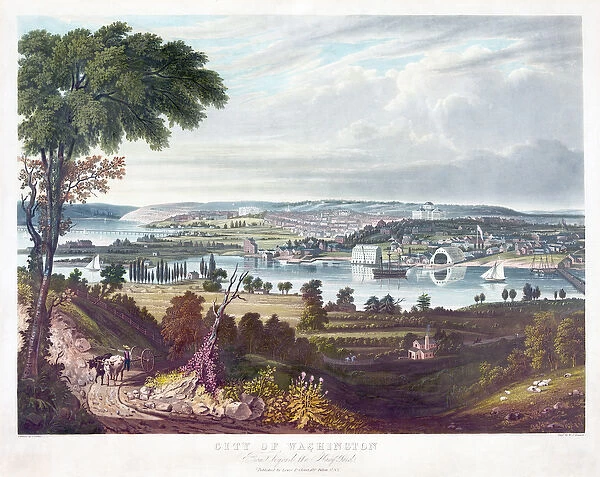 City of Washington from Beyond the Navy Yard, engraving by William James Bennett