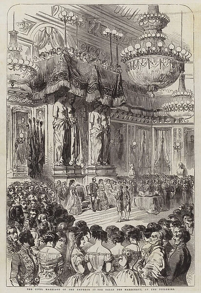 The Civil Marriage of the Emperor in the Salle des Marechaux, at the Tuileries (engraving)