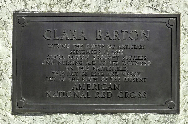 Clara Barton memorial plaque, Antietam National Battlefield, Sharpsburg, Maryland