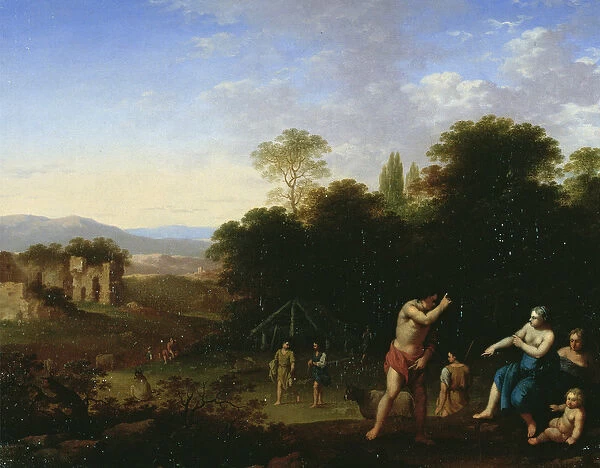 Classical figures in a Landscape, c. 1630-50 (oil on canvas)