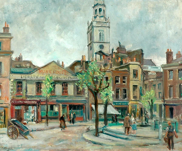 Clerkenwell Green (oil on canvas)