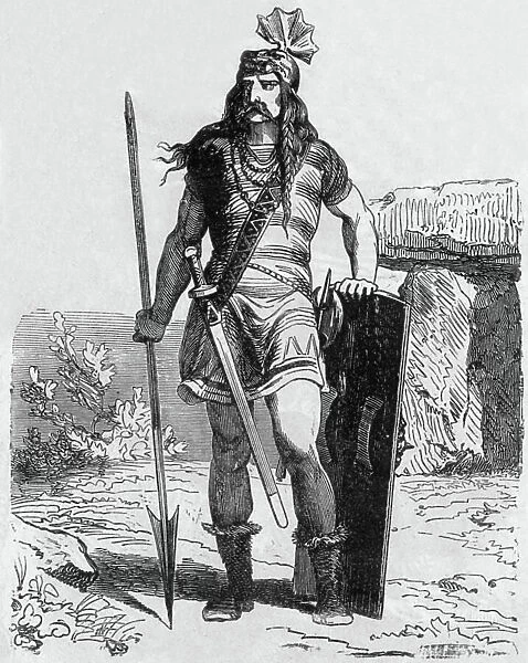 Clodion (392-448) Francs leader, 2nd merovingian king, 19th century (engraving)