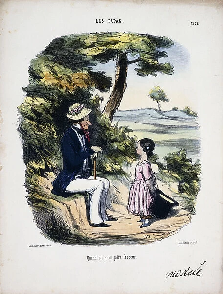 When one has a Clownish Father, 1848 (hand coloured lithograph)