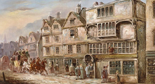The Cock Tavern, Bishopsgate Street, London, (oil on canvas)