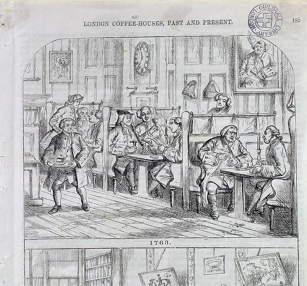 Coffee Room in 1763, from London Coffee-Houses Past and Present