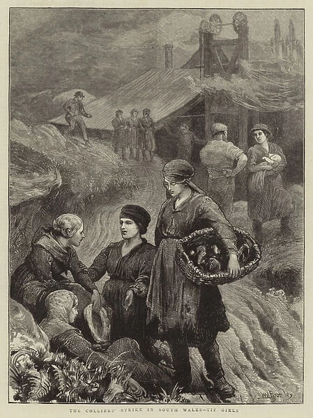 The Colliers Strike in South Wales, Tip Girls (engraving)