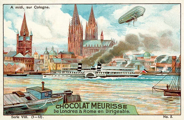Above Cologne at midday (chromolitho)