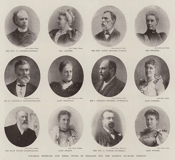 Colonial Premiers and their Wives in England for the Queens Diamond Jubilee (b  /  w photo)