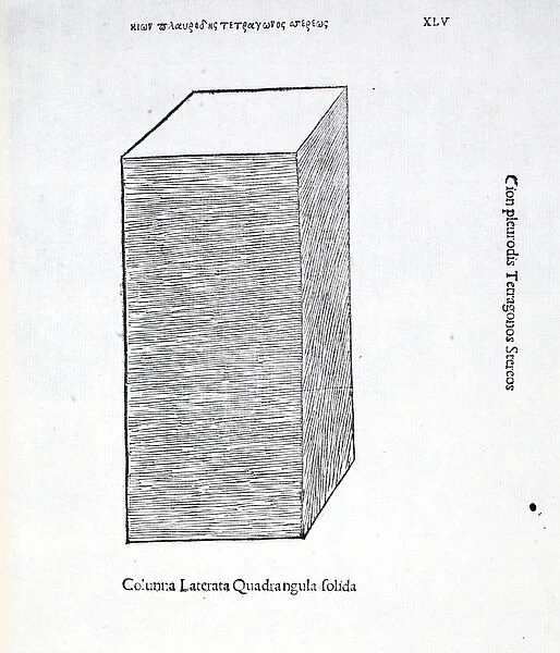 Columna laterata quadrangula solida, illustration from Divina Proportione
