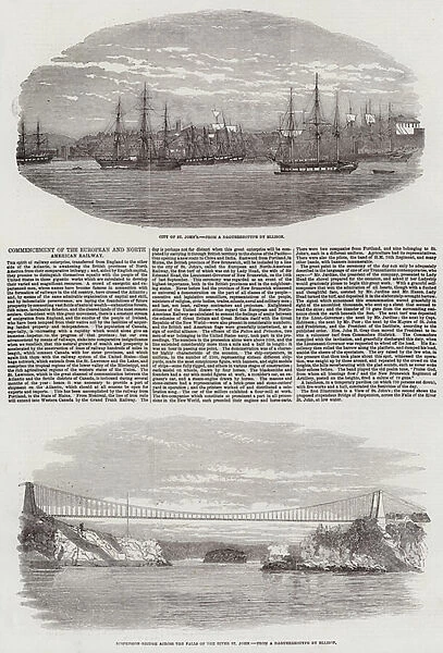Commencement of the European and North American Railway (engraving)