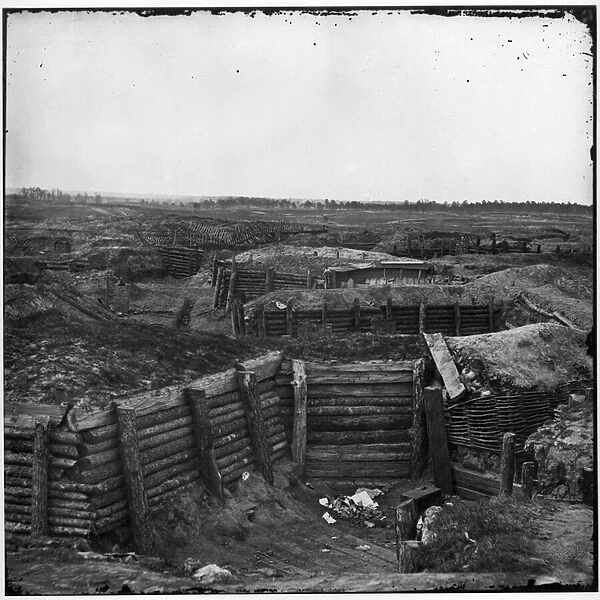 Confederate Fortifications with the Chevaux-de-Frise beyond, Petersburg, Virginia