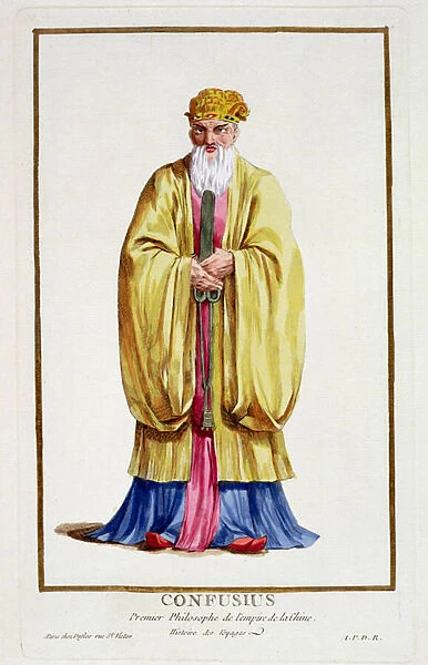 Confucius (551-479 BC), from Receuil des Estampes, representant les Rangs et les