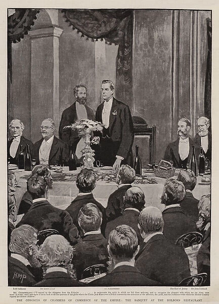 The Congress of Chambers of Commerce of the Empire, the Banquet at the Holborn Restaurant (litho)