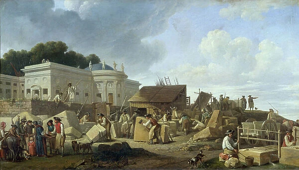 The Construction of the Hotel de Salm in 1786 (oil on canvas)