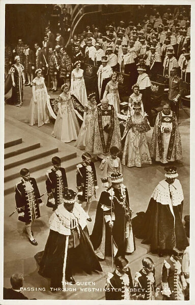 Coronation of Queen Elizabeth II, Westminster Abbey, London, 1953 (b  /  w photo)