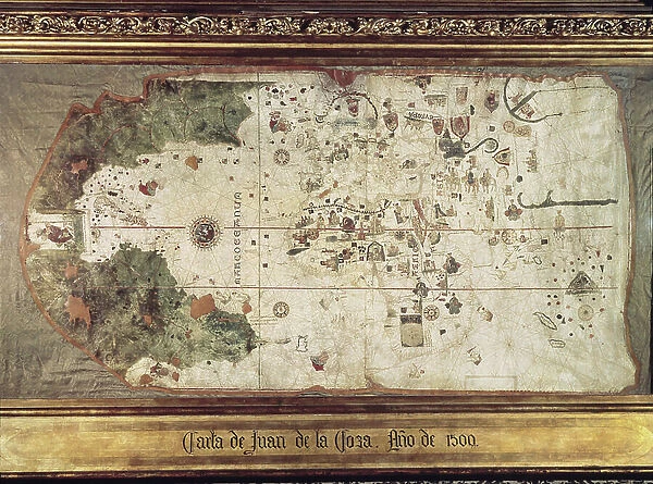 COSA, Juan de la (1460-1510). Cartographer. Chart by Juan de la Cosa (1500). SPAIN. MADRID (AUTONOMOUS COMMUNITY). Madrid. Navy Museum