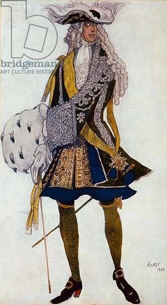 Costume design for The King, in the Garden, from Sleeping Beauty, 1922 (colour litho)