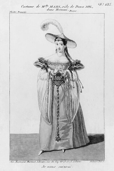 Costume Design for Mademoiselle Mars in the Role of Dona Sol, in Hernani by Victor Hugo