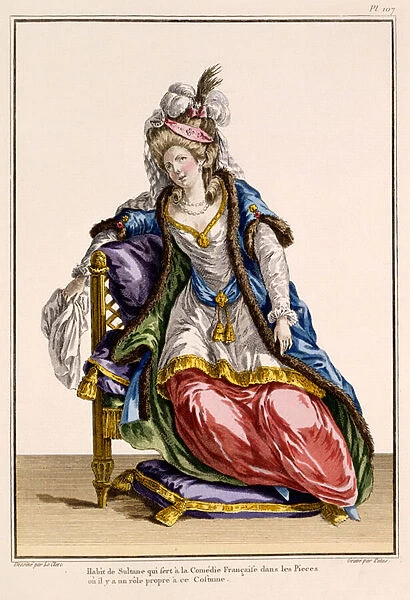 Costume for the Sultans wife in La Comedie Francaise