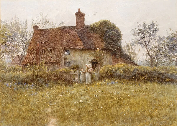 A Cottage at Pinner, Middlesex (watercolour with scratching out)