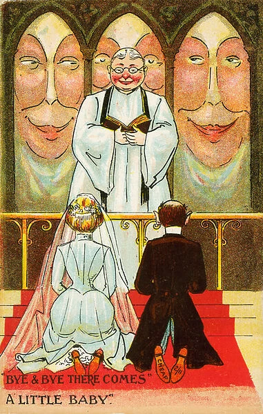 Couple getting married (chromolitho)