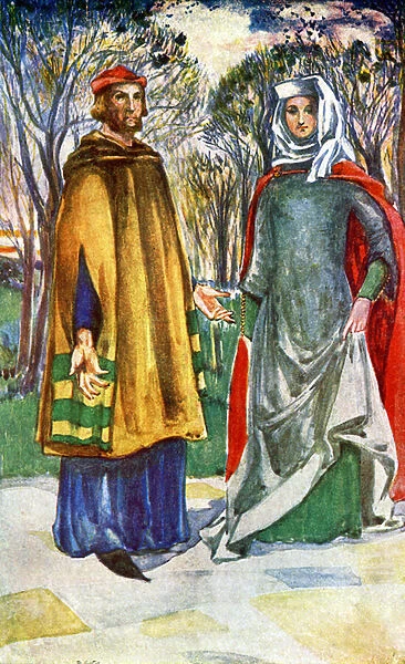 Couples costume in reign of Edward I (1272-1307)
