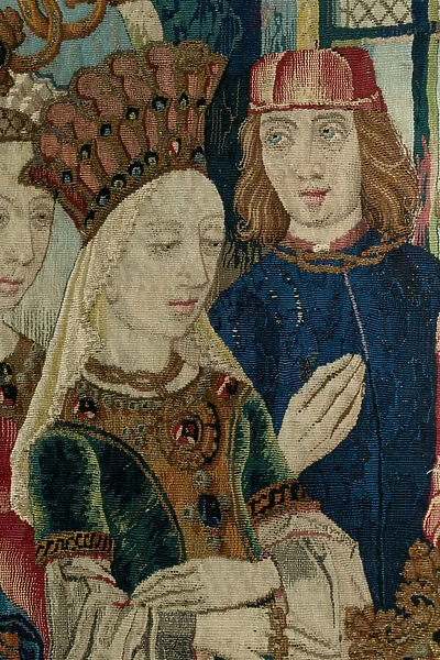 Courtiers at Esthers coronation. Tapestry of the Three Coronations