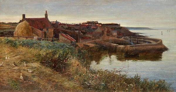 Crail Harbour At Dusk (oil on canvas)