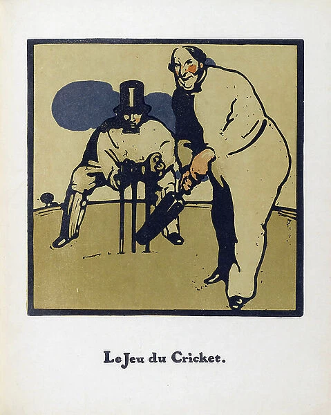 Cricket Game, 1898 (lithograph)