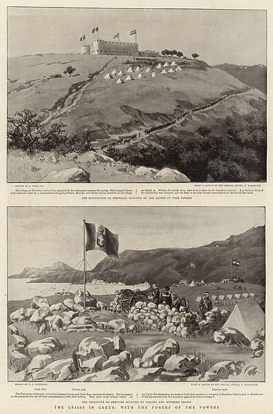 The Crisis in Crete, with the Forces of the Powers (litho)