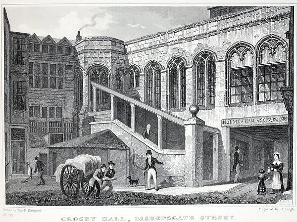 Crosby Hall, from London and its Environs in the Nineteenth Century pub