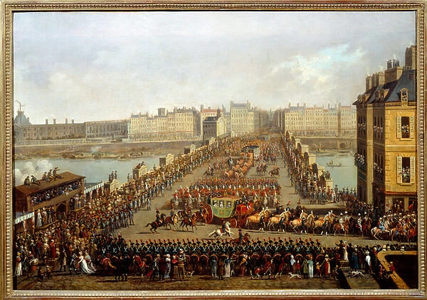 Crossed the new bridge by the Imperial cortege for the ceremony of the sacred of Napoleon