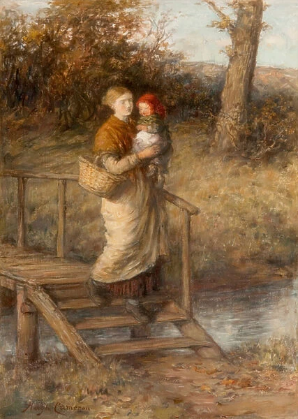 Crossing the Bridge, 19th century (oil on canvas)