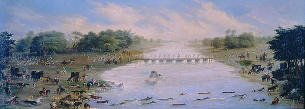 Crossing the Riachuelo River, Buenos Aires, Argentina, 1865 (oil on canvas)