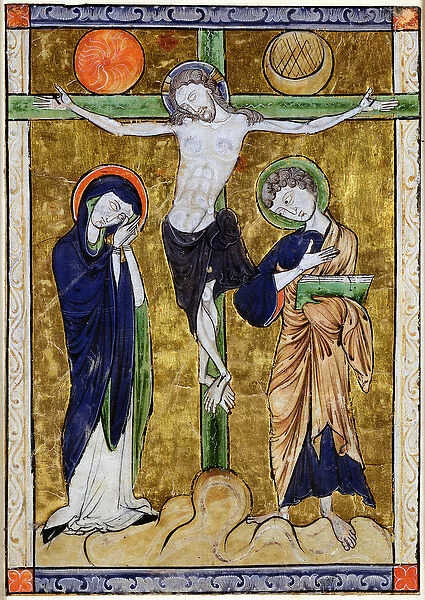 The Crucifixion, from a Psalter, c. 1215 (vellum)