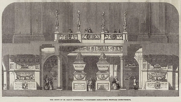 The Crypt of St Pauls Cathedral, Professor Donaldsons Proposed Improvement (engraving)