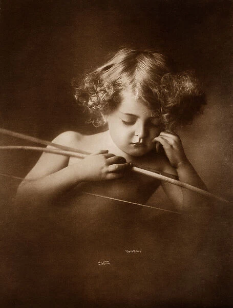 Cupid Awake and Asleep: Cupid Asleep, by Morris Burke Parkinson, 1897 (sepia photo)