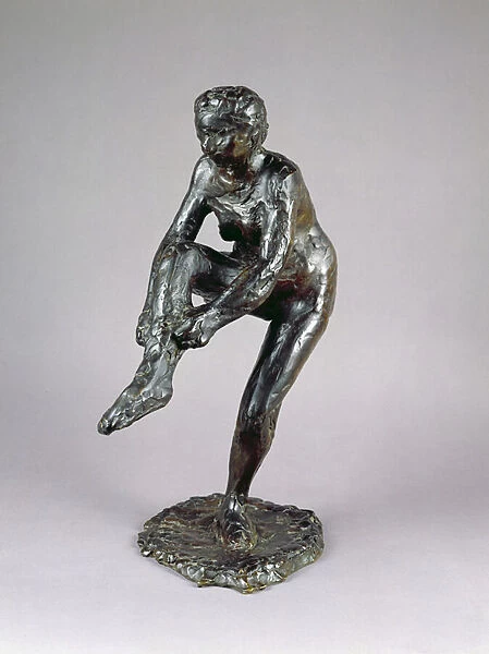 Dancer putting on her Stockings (bronze)