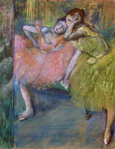 Two Dancers in the Foyer, c. 1901 (pastel)