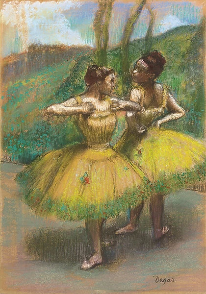Dancers with yellow skirts (two dancers in yellow), c. 1896