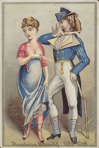 Dandy Gentleman Standing With Lady (chromolitho)