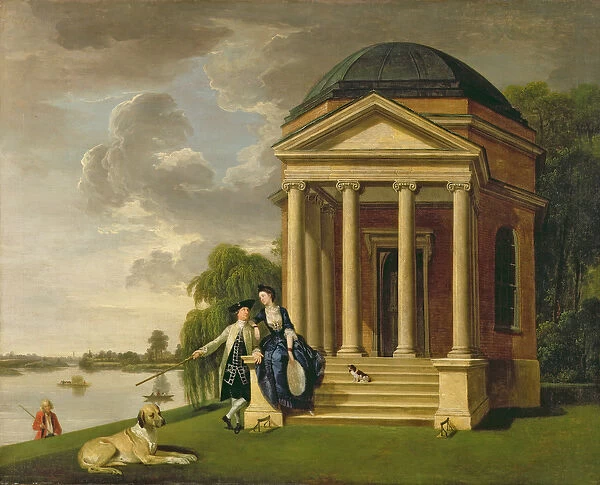 David Garrick (1717-79) and his Wife by his Temple to Shakespeare at Hampton, c. 1762