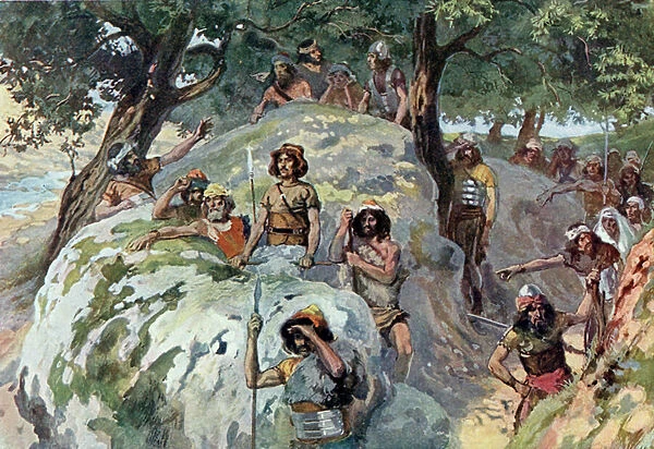 David in the wilderness of Ziph by Tissot -Bible