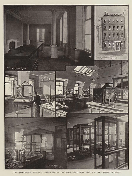 The Davy-Faraday Research Laboratory of the Royal Institute, opened by the Prince of Wales (litho)