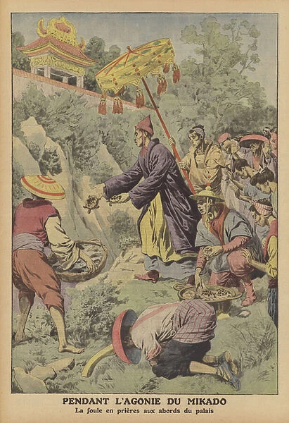 Death of the Emperor of Japan (colour litho)