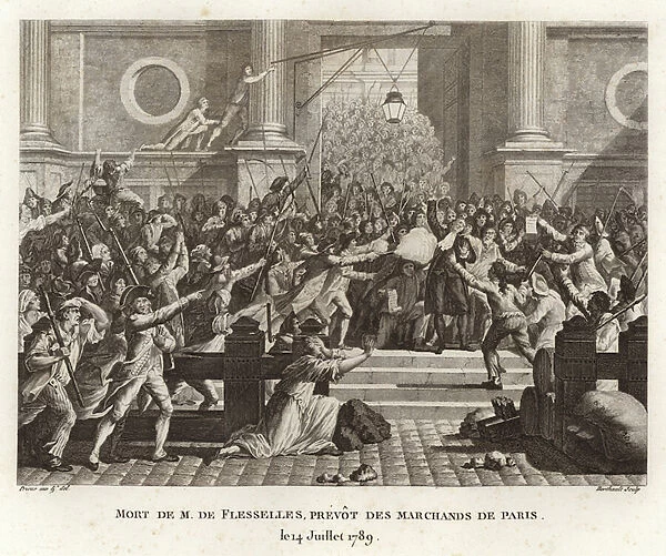 The death of Jacques de Flesselles (engraving)
